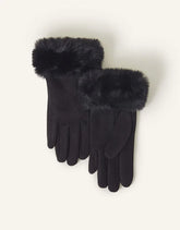 Luxurious Fox Fur Velvet Trimmed Gloves - Maa Sadqay