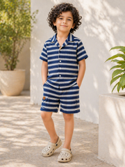 Boys Premium Waffle Knit Summer Co-ord Set - BCSOM154
