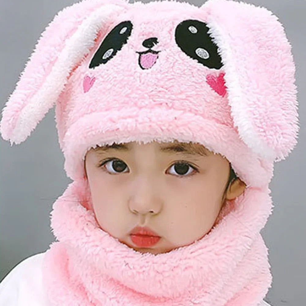 BC113 - Warm Plush Bunny Cap with neck Warmer - Free size - Maa Sadqay
