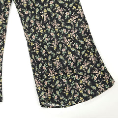 Black with Mini Flowers crop-top with Bell Bottom -CT145
