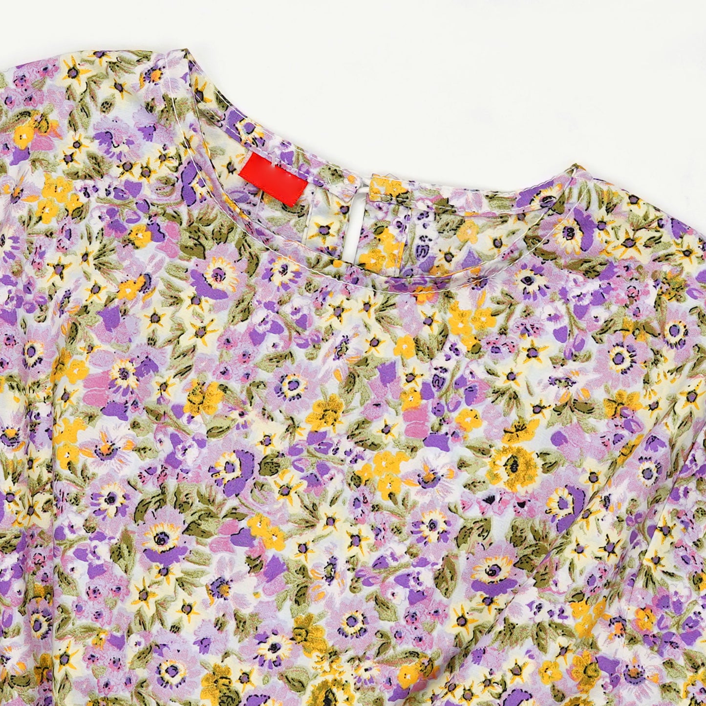 Purple with Yellow Flowers crop-top with Bell Bottom -CT146