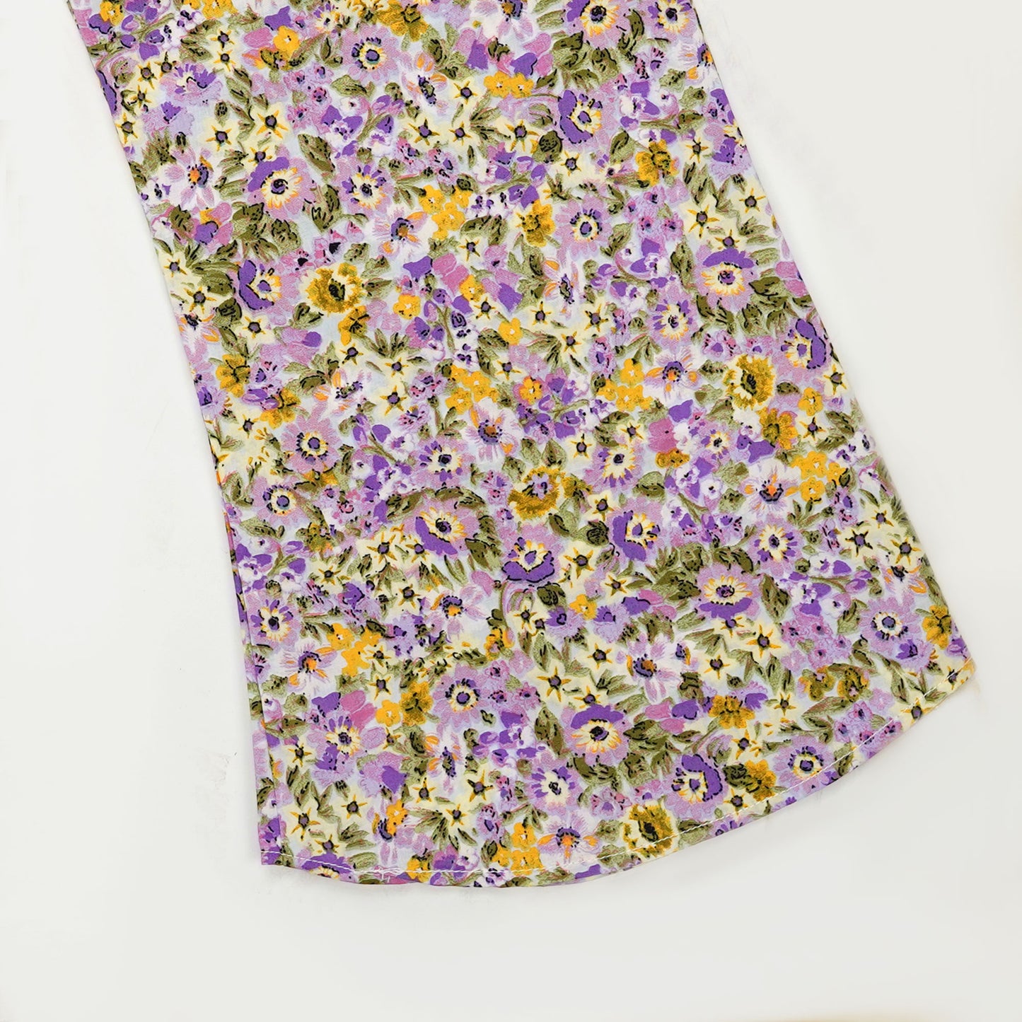 Purple with Yellow Flowers crop-top with Bell Bottom -CT146