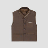 Boys Waistcoat thread-work Choco Lava -WC16