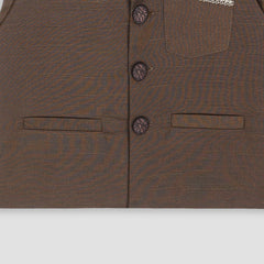 Boys Waistcoat thread-work Choco Lava -WC16