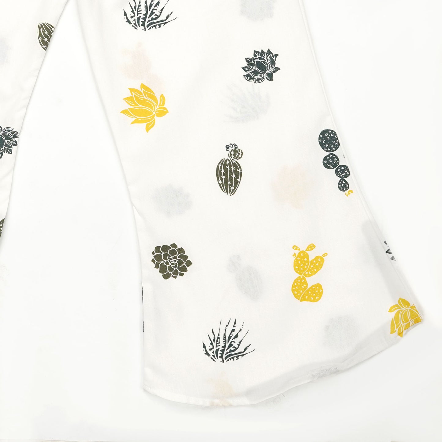 White Cactus crop-top with Bell Bottom -CT141