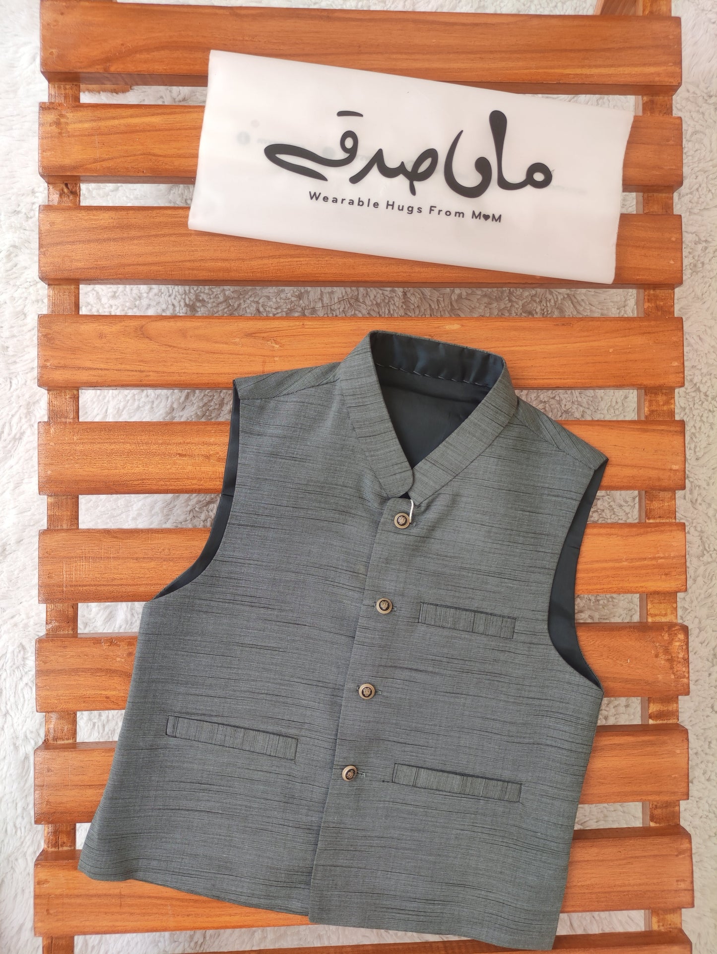 Boys Waistcoat Textured Grey -WC10