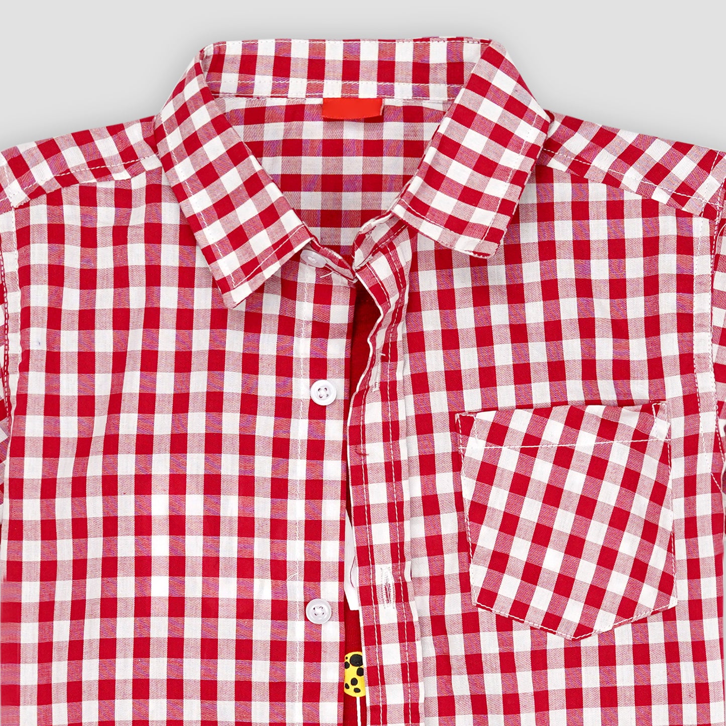 Red Checkered Double Shirt -Red Inner -DS114