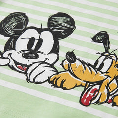 Boys Green Mickey Mouse Character T-Shirt & Shorts Set- BNS2003