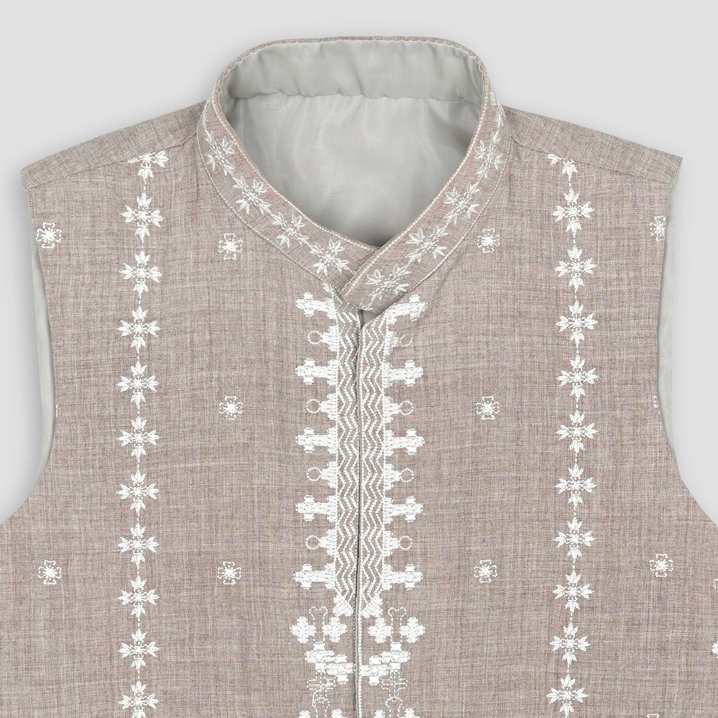 Boys Embroidered Waistcoat Peachy Brown -WC02