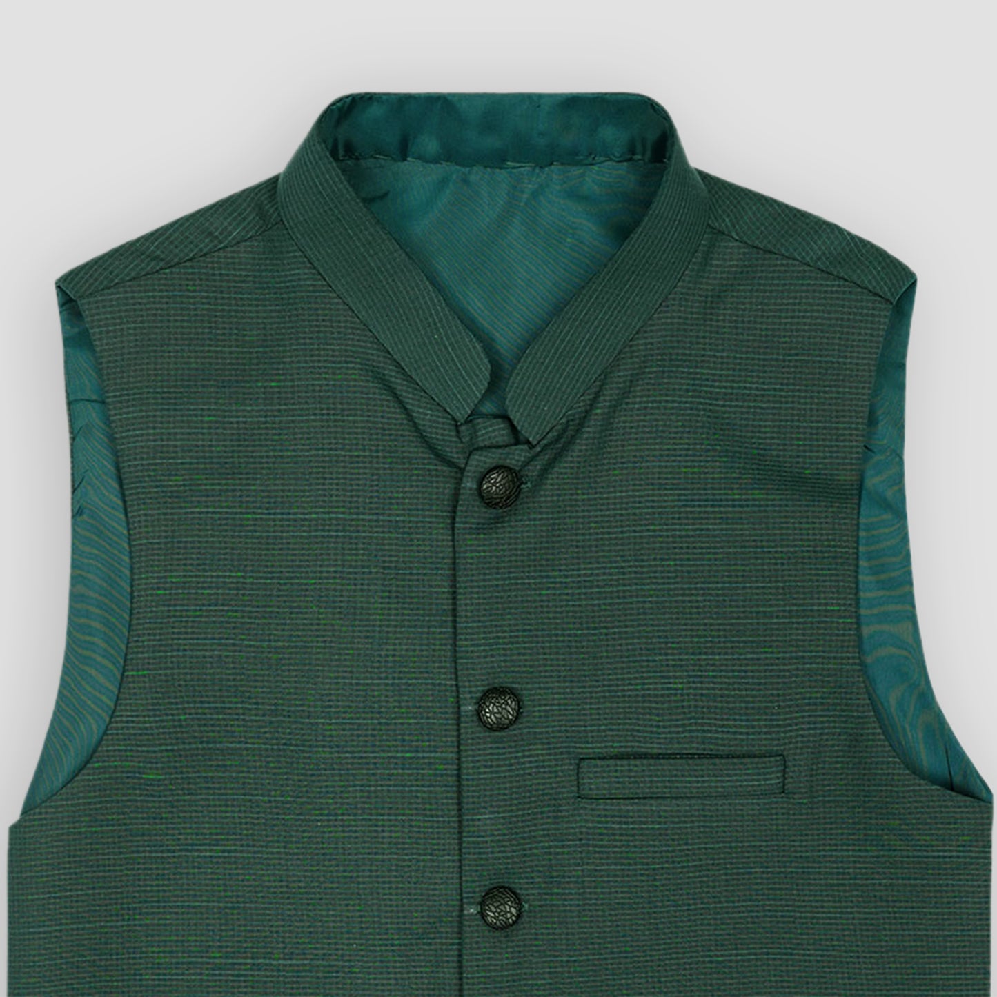 Boys Waistcoat Textured Bottle Green -WC13