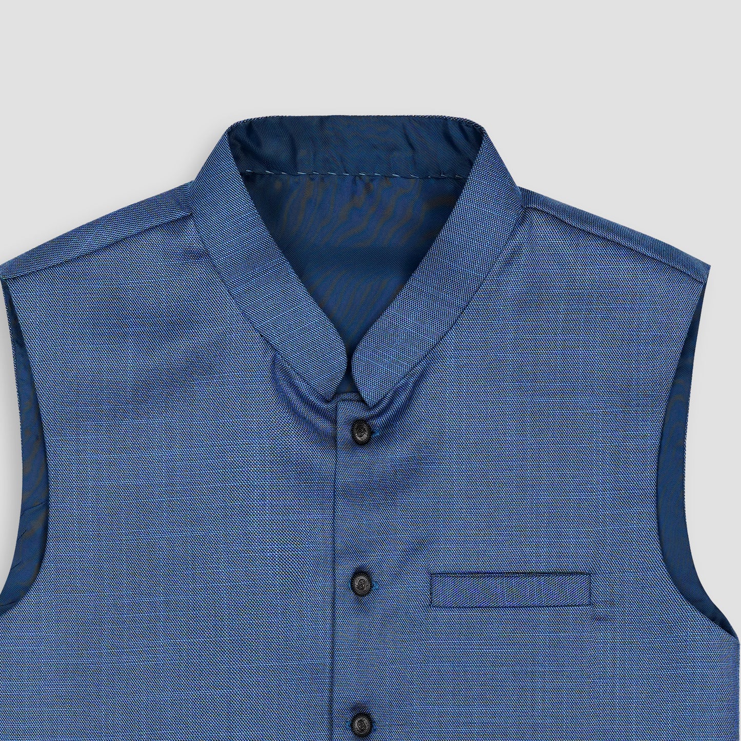 Boys Waistcoat Self Electric Blue -WC06