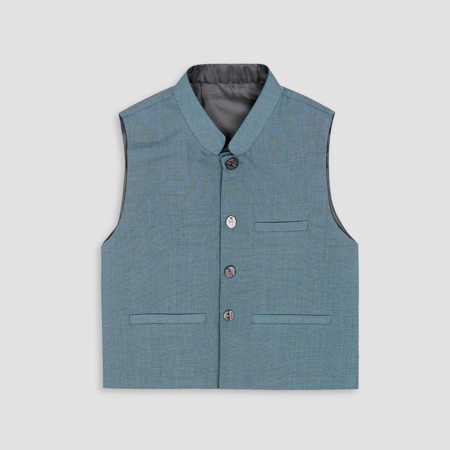 Boys Waistcoat Self-Soft blue -WC18