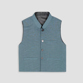 Boys Waistcoat Self-Soft blue -WC18