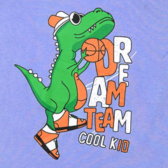 Kids Cotton T-Shirt & Shorts Set |Dream Team Dino -Blue -CS1127