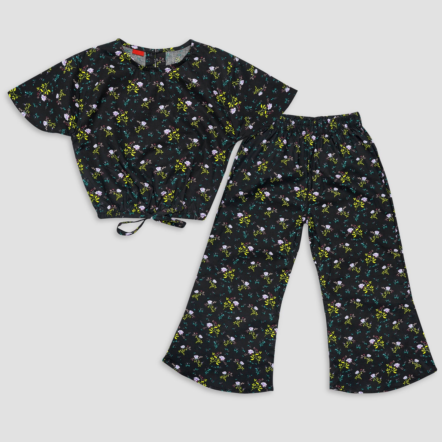 Wild Flowers-Crop-top with Bell Bottom -CT152