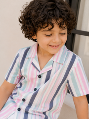 Boys Striped Relaxed Fit Cotton Shirt -BCS153
