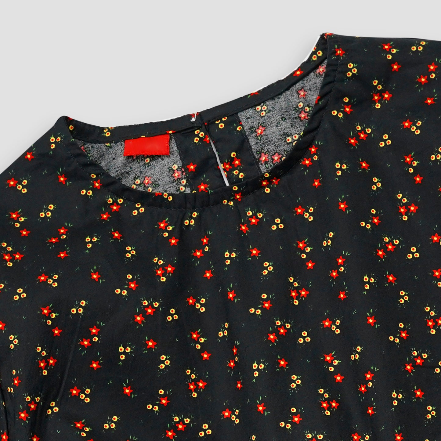 Printed Black-Crop-top with Bell Bottom -CT153