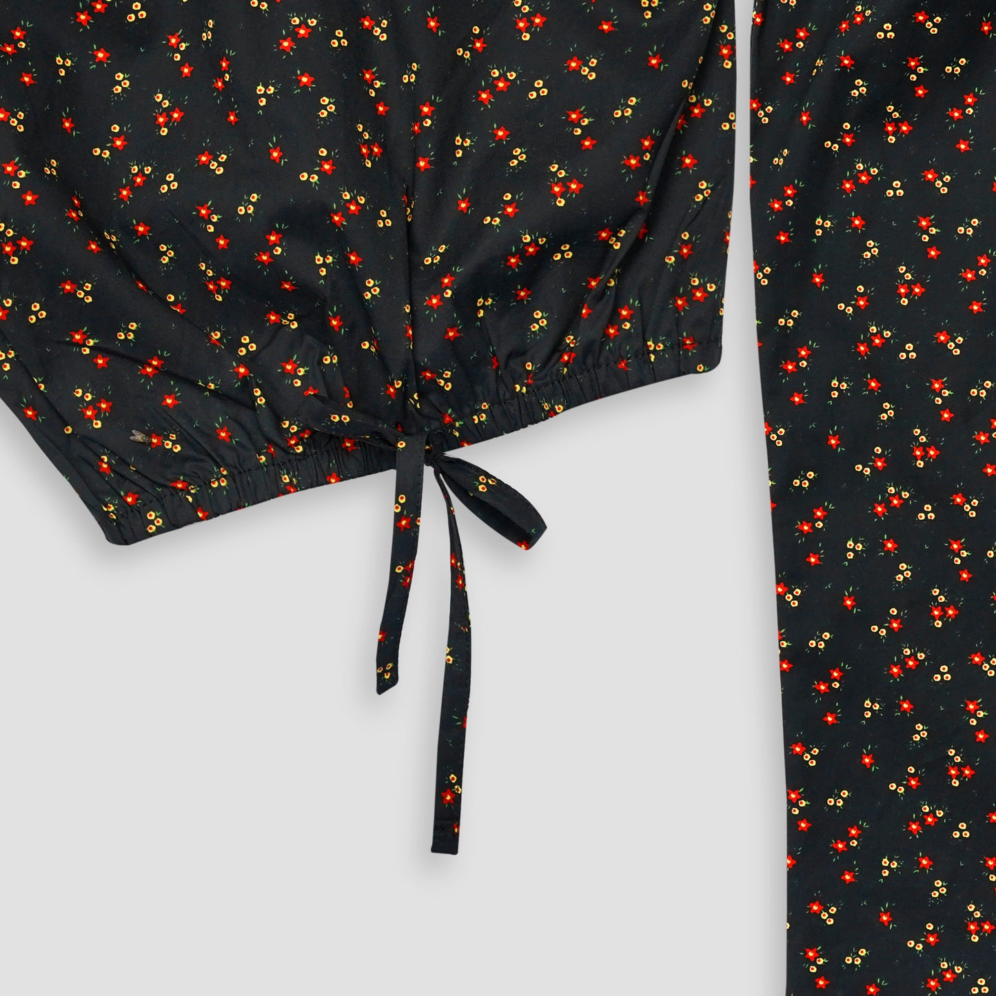 Printed Black-Crop-top with Bell Bottom -CT153