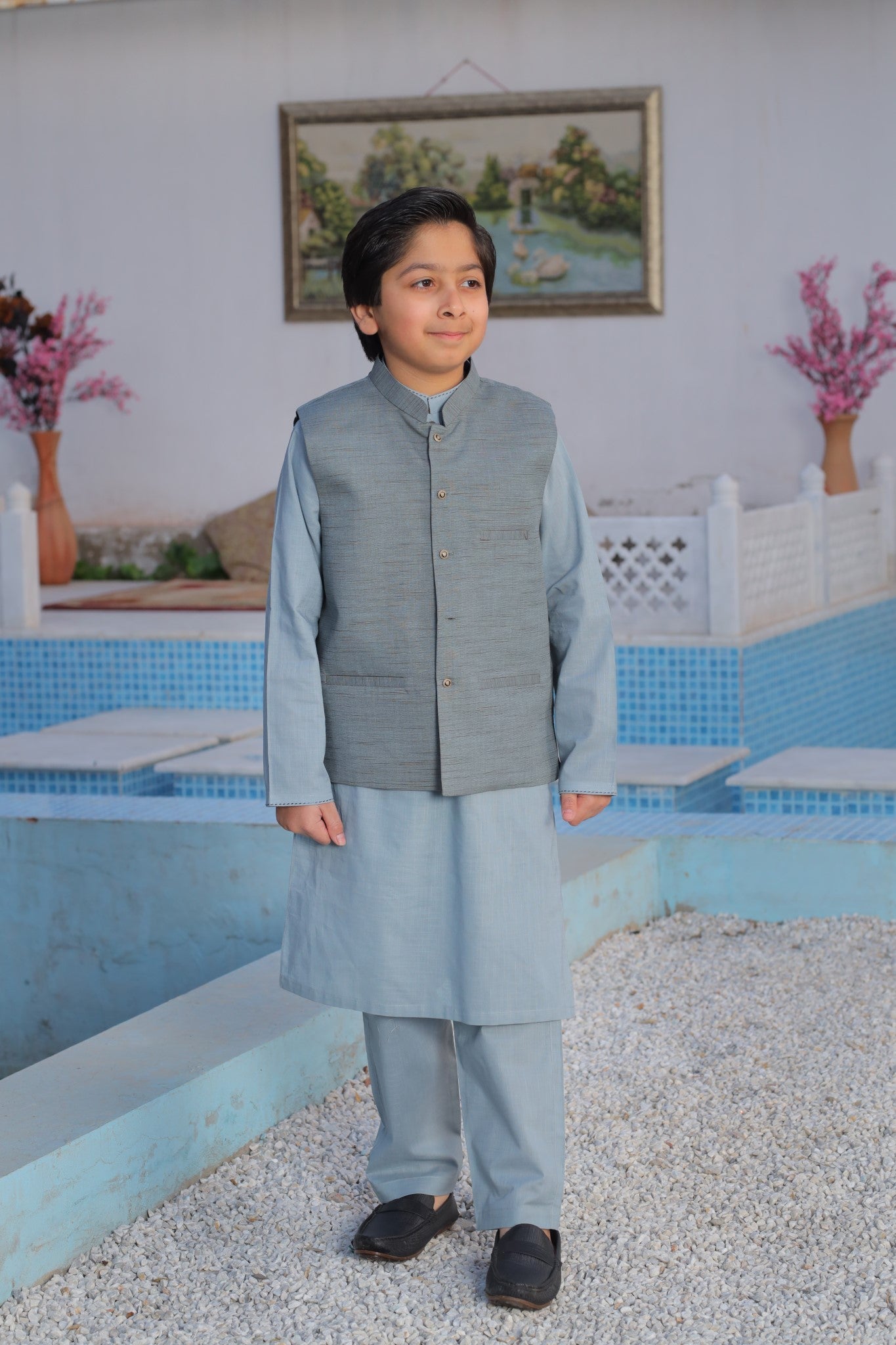 Eagle Patch Grey Boys Suit