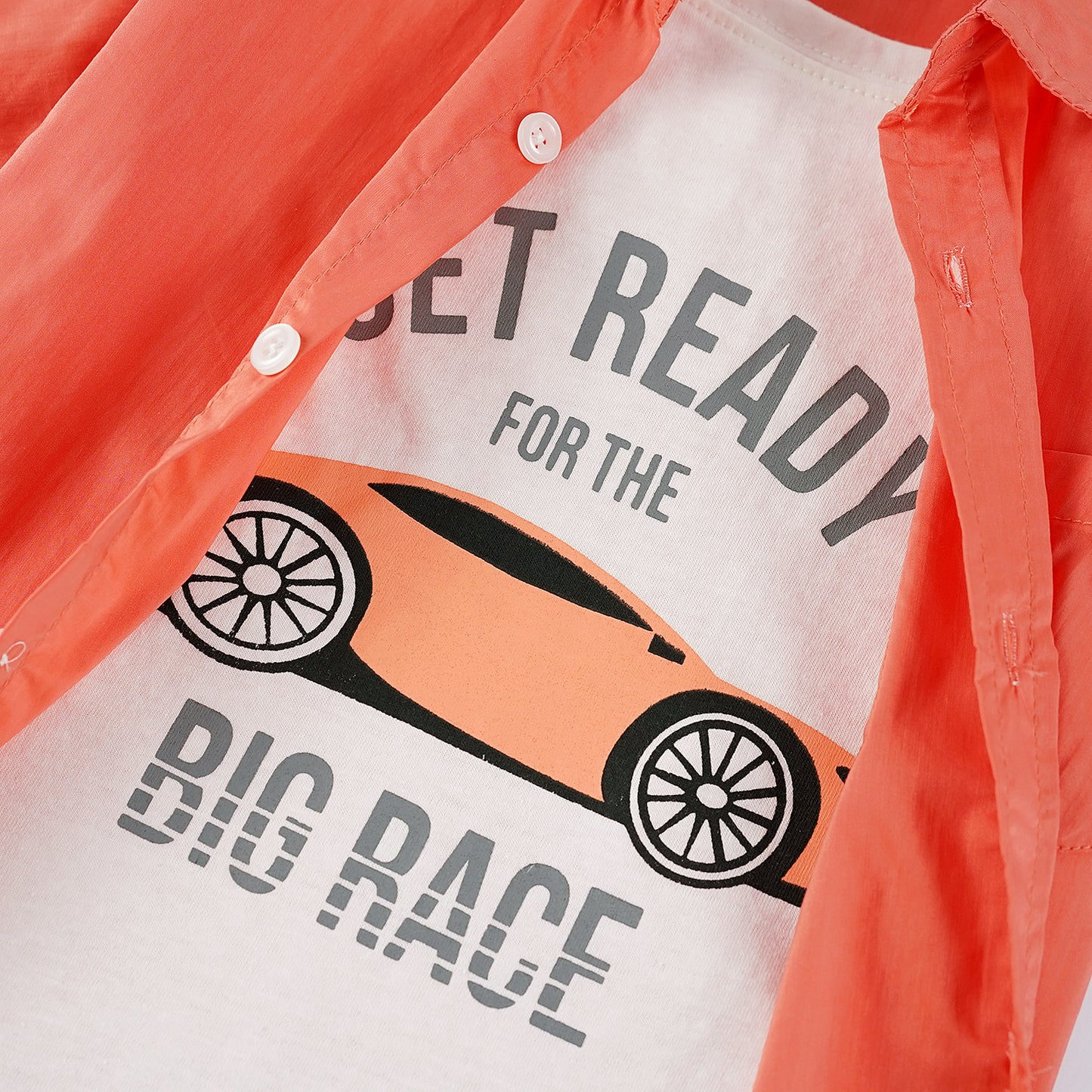 Peach Double Shirt - Big Race -DS108 - Maa Sadqay