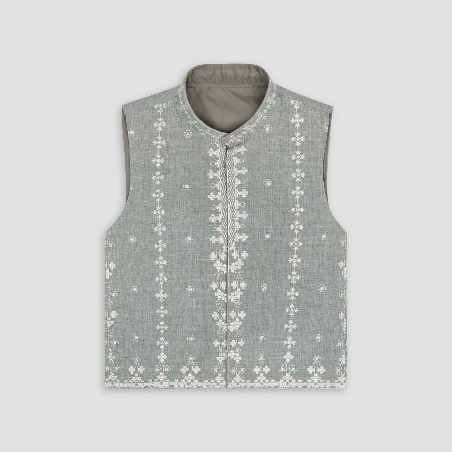 Boys Embroidered Waistcoat Soft Blue-WC03