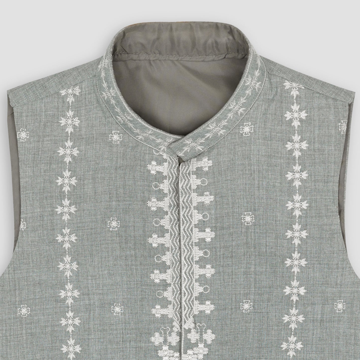 Boys Embroidered Waistcoat Soft Blue-WC03