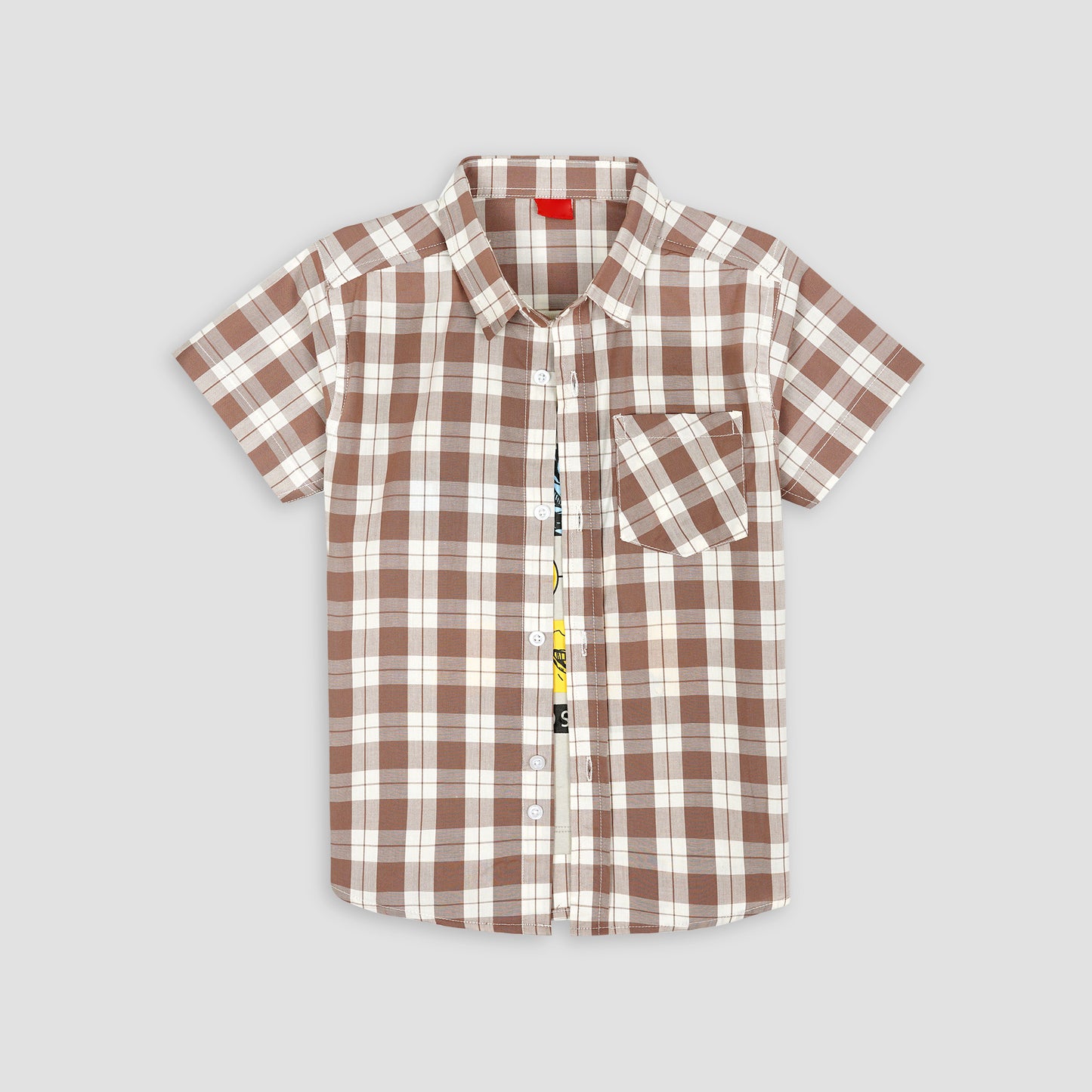 Brown Chekered Double Shirt -Skin Inner -DS115