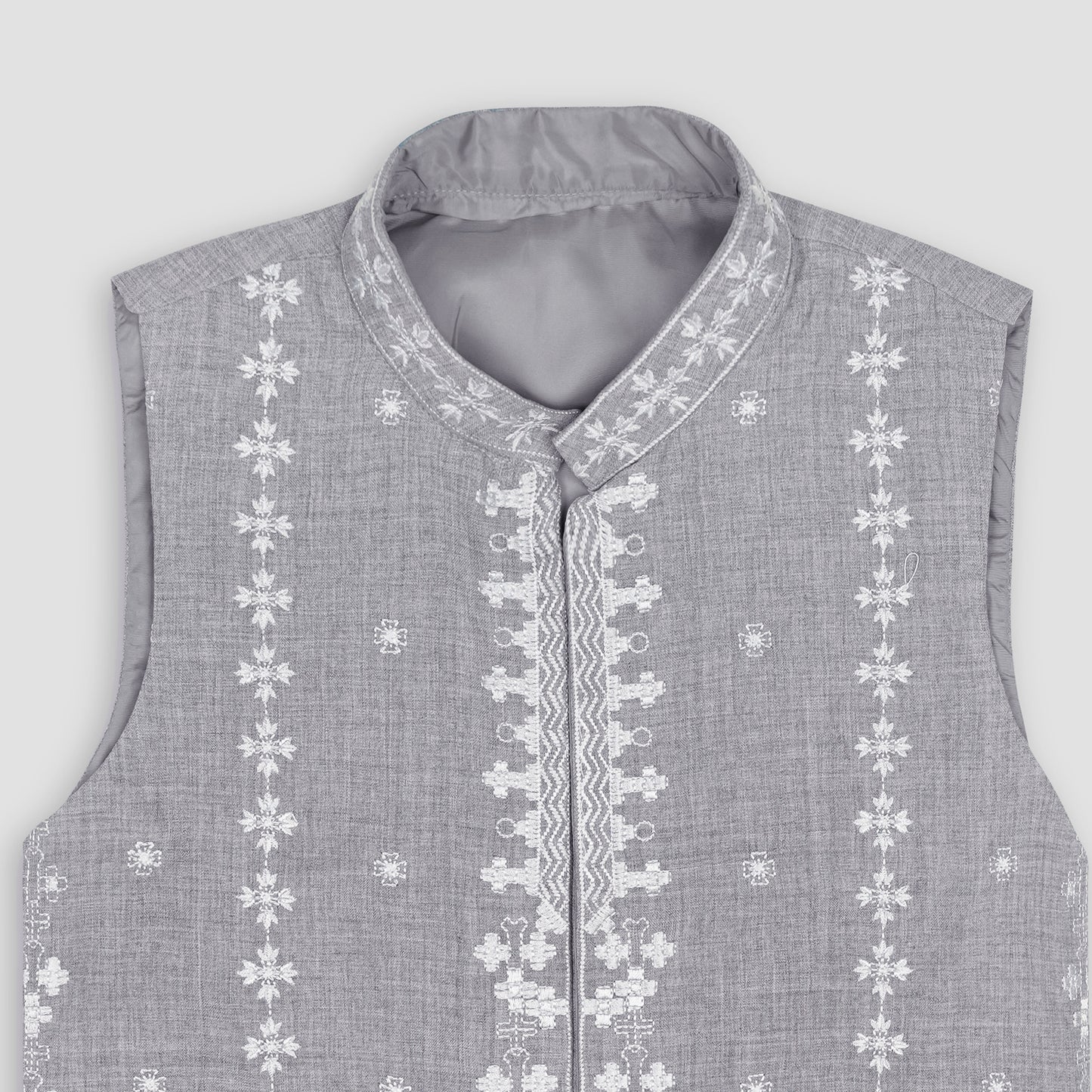 Boys Embroidered Waistcoat Steel Grey -WC04