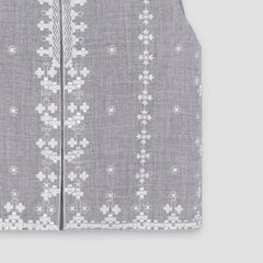 Boys Embroidered Waistcoat Steel Grey -WC04 - Maa Sadqay