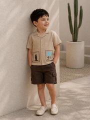 Boys Premium Graphic Button-Down Shirt - BCOS1005