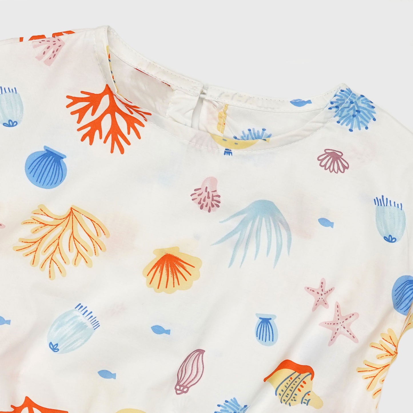 White Ocean crop-top with Bell Bottom -CT142