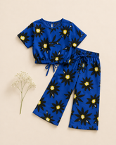 Blue Lotus-Crop-top with Bell Bottom -CT165