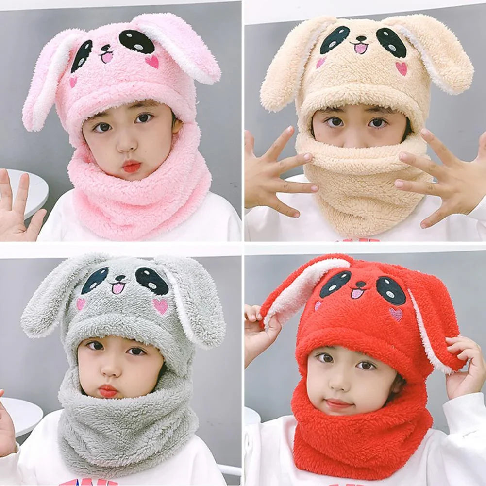 BC113 - Warm Plush Bunny Cap with neck Warmer - Free size - Maa Sadqay