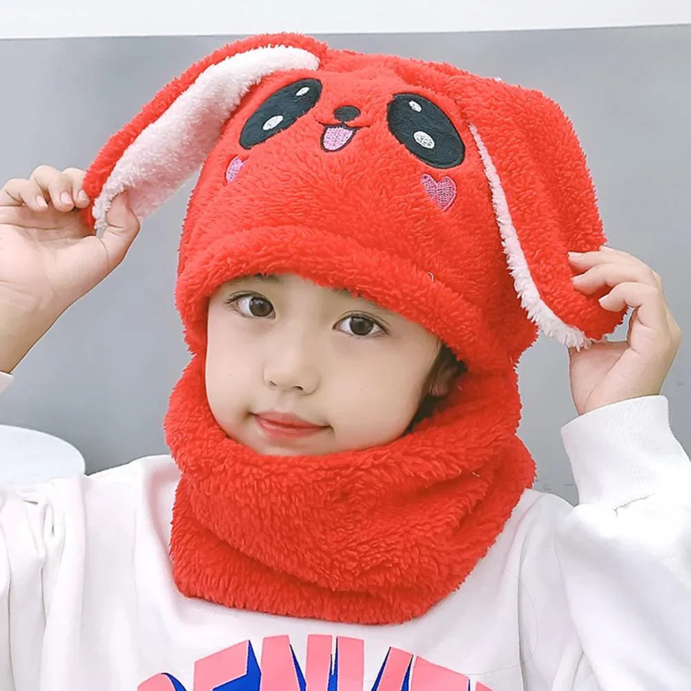 BC113 - Warm Plush Bunny Cap with neck Warmer - Free size - Maa Sadqay