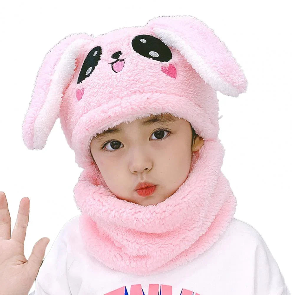 BC113 - Warm Plush Bunny Cap with neck Warmer - Free size - Maa Sadqay