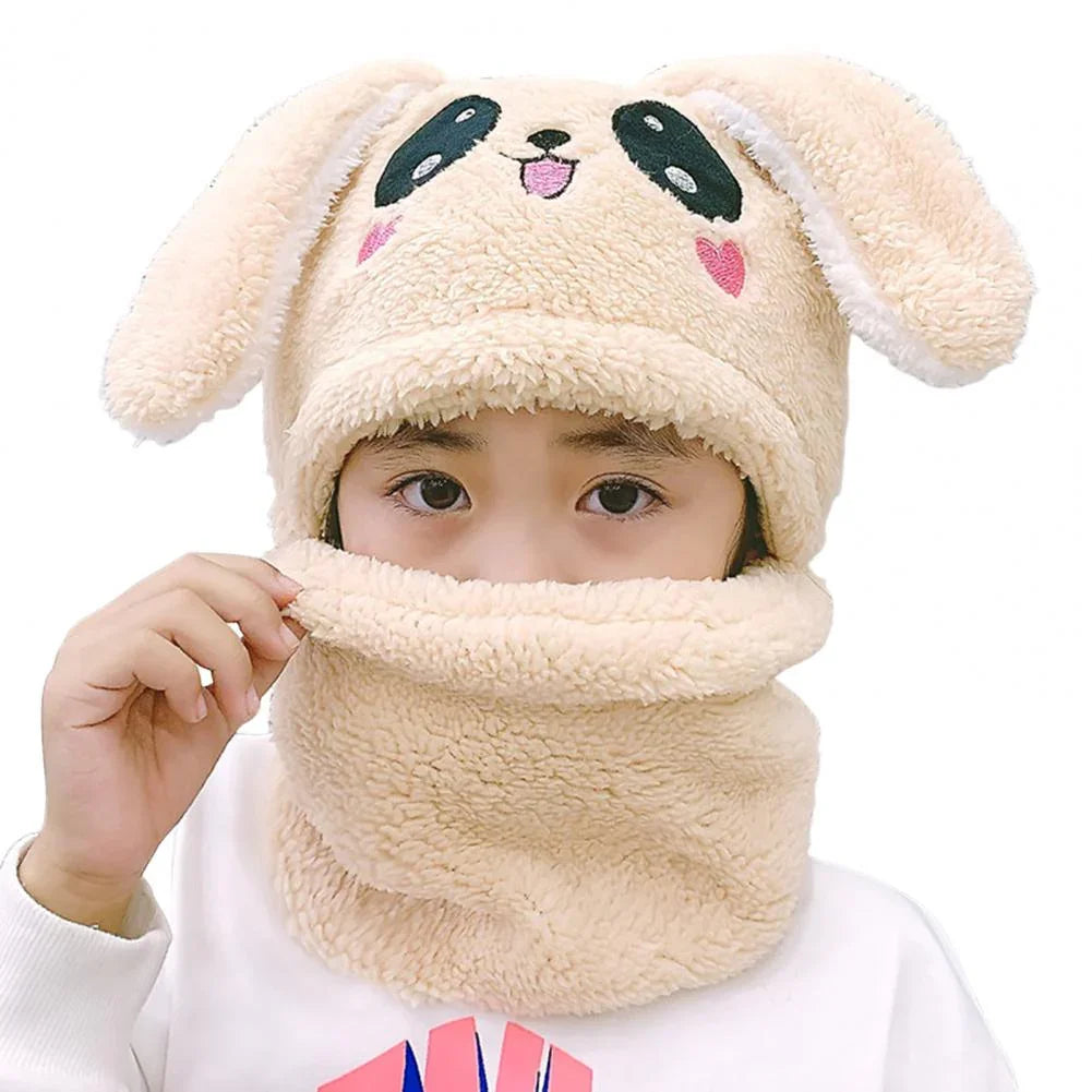 BC113 - Warm Plush Bunny Cap with neck Warmer - Free size - Maa Sadqay