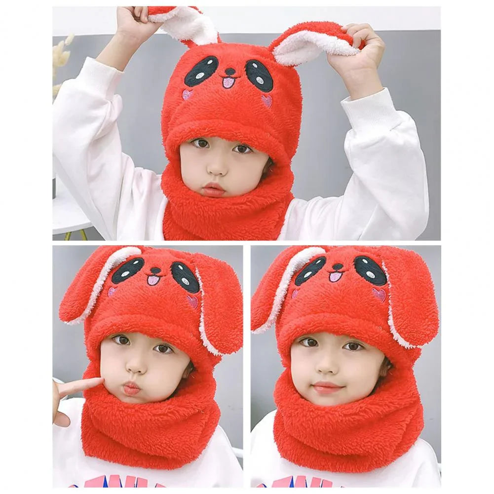 BC113 - Warm Plush Bunny Cap with neck Warmer - Free size - Maa Sadqay
