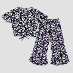 Black Lavender -Crop-top with Bell Bottom -CT147