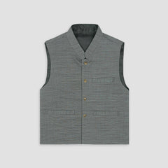 Boys Waistcoat Textured Grey -WC10 - Maa Sadqay