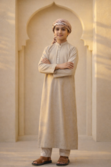 Kids Thobe With Trouser - Premium Islamic Wear for Children - Maa Sadqay