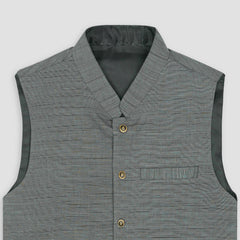 Boys Waistcoat Textured Grey -WC10 - Maa Sadqay