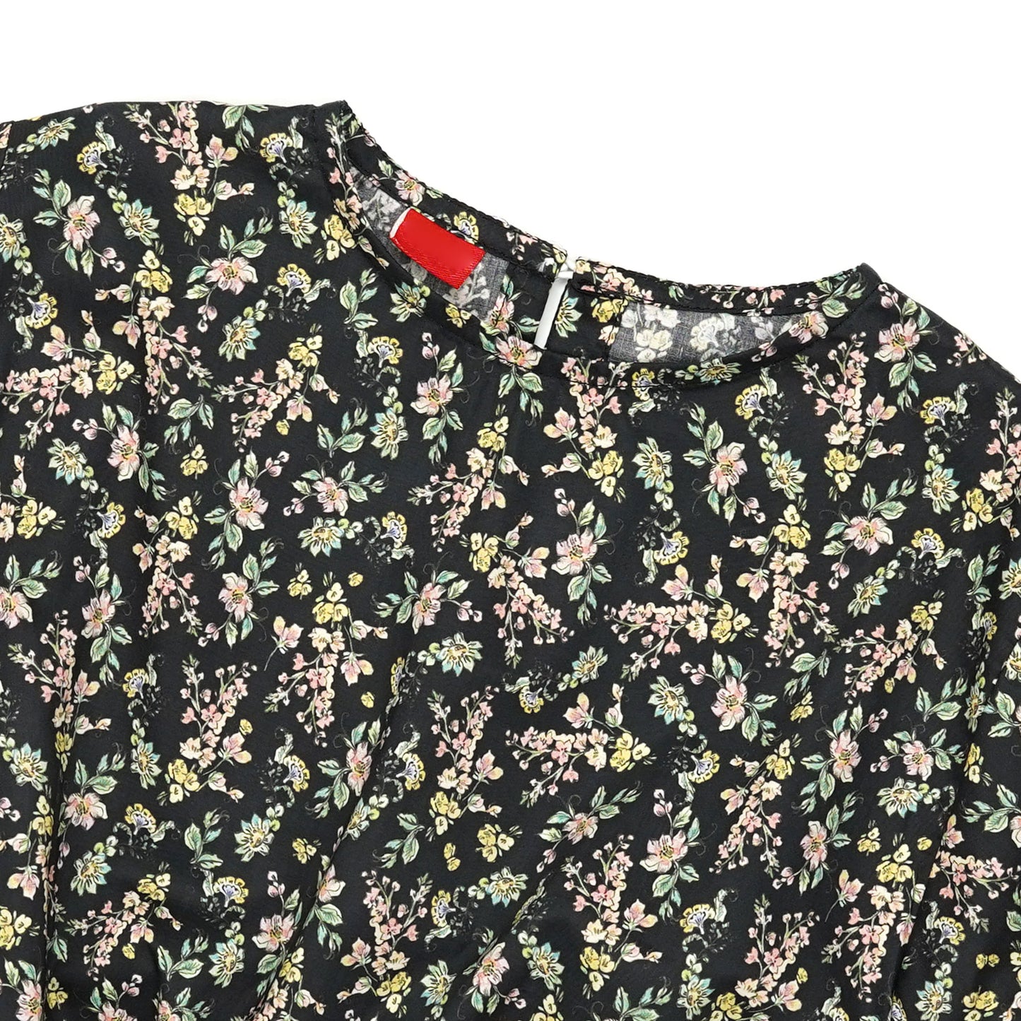 Black with Mini Flowers crop-top with Bell Bottom -CT145