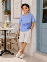 Boys Premium Graphic Button-Down Shirt - BCOS1004