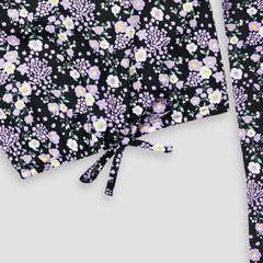 Black Lavender -Crop-top with Bell Bottom -CT147