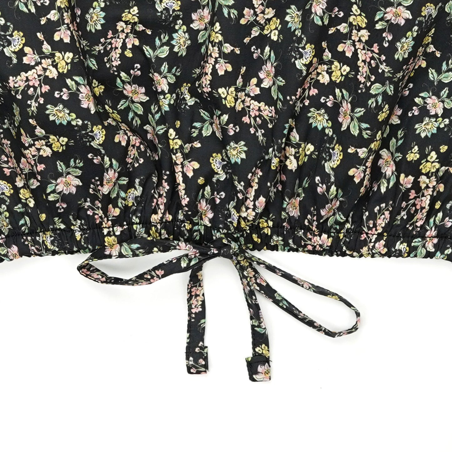 Black with Mini Flowers crop-top with Bell Bottom -CT145