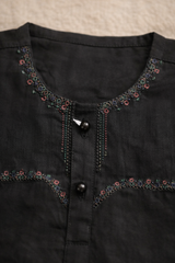 Infants/Toddlers Premium Cotton Kurta Pajama Set - Black