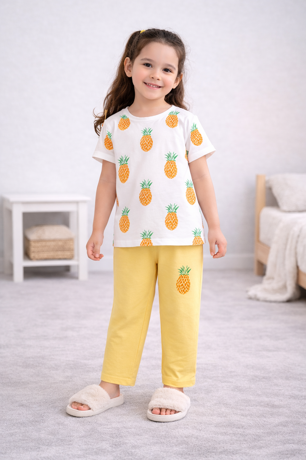 Girls Pajama suit / Lounge Wear - Pineapple PJ08 - Maa Sadqay