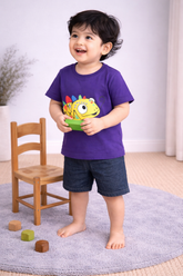 Kids Cotton T-Shirt & Shorts Set |Blue Dragon -CS1104
