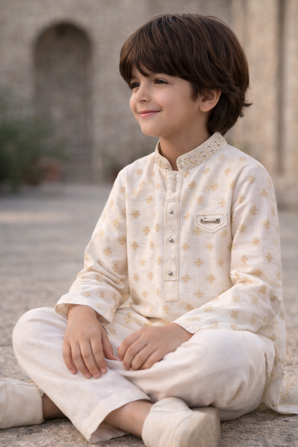 Premium Al karam Cotton jacquard Kurta Pajama Suit For Boys - Art 1626 - Maa Sadqay