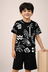Shirt & Short Set - jungle Black - Maa Sadqay